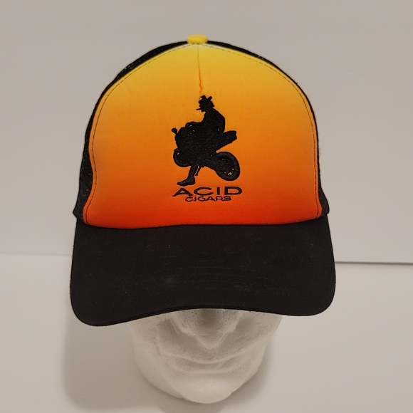 DREW ESTATE Acid Cigars Snapback Hat Cap Ombre Motorcycle Sunset - Picture 2 of 9